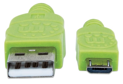 Foto 3 | Foto 3 | Cable Micro-b Usb De Alta Velocidad Manhattan 394062 Negro/verde 1m