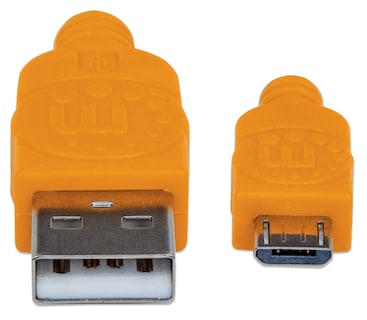 Foto 3 | Foto 3 | Cable USB Micro-B de Alta Velocidad Manhattan 352734 Azul y Naranja 1 m