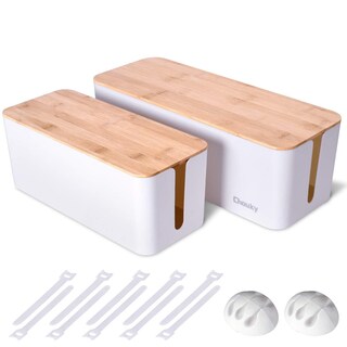Foto 1 | Foto 1 | Caja de Gestión de Cables Chouky Estilo Madera 2 Unidades Blanco - Venta Internacional