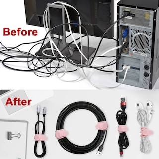 Foto 2 | Foto 2 | Organizador De Cables De Silicona Nearockle, 16 Unidades, Color Rosa - Venta Internacional.