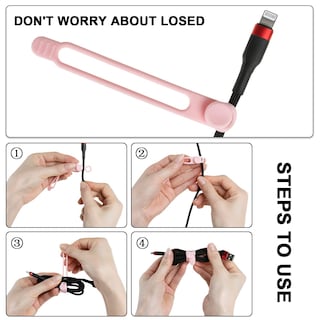 Foto 3 | Foto 3 | Organizador De Cables De Silicona Nearockle, 16 Unidades, Color Rosa - Venta Internacional.