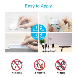 Foto 6 | Foto 6 | Organizador De Cables Con Clips Para Cables, 2 Paquetes, Color Blanco - Venta Internacional.