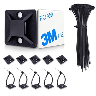 Foto 1 | Foto 1 | Soporte Para Bridas Con Bridas Para Cables, Paquete De 100 Unidades, Huasai, Negro - Venta Internacional.