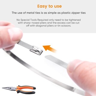 Foto 7 | Foto 7 | Bridas Metálicas Sinlon, 100 Unidades Acero Inoxidable - Venta Internacional