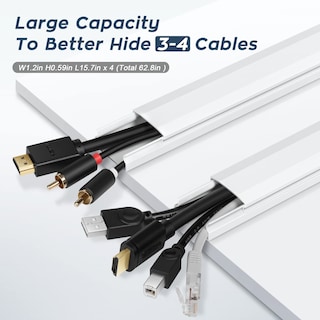 Foto 4 | Foto 4 | Cable Hider Yclyc De Gestión De Cables De Tv Para Pared (pvc, 160 Cm), Color Blanco - Venta Internacional.