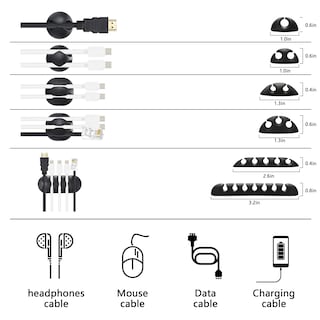 Foto 2 | Foto 2 | Kit Organizador De Gestión De Cables Hebba 173 Piezas Con Funda Para Cables - Venta Internacional