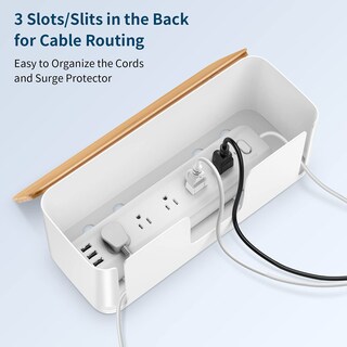 Foto 3 | Foto 3 | Caja de Cables Yecaye con Tapa de Bambú 2 Piezas Blancas - Venta Internacional