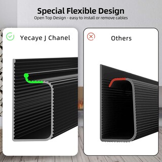 Foto 2 | Foto 2 | Cable Management Yecaye J Channel 6 X 40 Cm, Paquete De 6 Unidades, Color Negro - Venta Internacional.