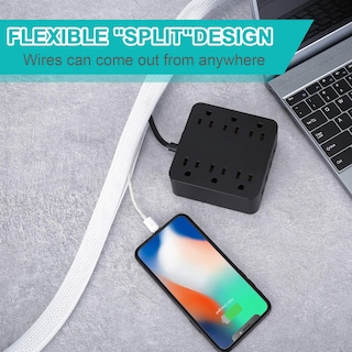 Foto 4 | Foto 4 | Organizador De Cables Zhiyo, 2 M, Blanco, Para Escritorio, Pc, Tv, Ordenador - Venta Internacional.