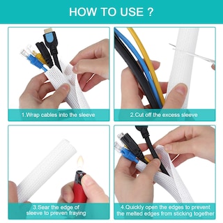 Foto 5 | Foto 5 | Organizador De Cables Zhiyo, 2 M, Blanco, Para Escritorio, Pc, Tv, Ordenador - Venta Internacional.