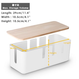 Foto 2 | Foto 2 | Caja De Gestión De Cables Baskiss Con Tapa De Madera De 30,5 X 12,5 X 11,5 Cm - Venta Internacional.