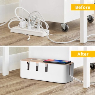 Foto 5 | Foto 5 | Caja De Gestión De Cables Baskiss Con Tapa De Madera De 30,5 X 12,5 X 11,5 Cm - Venta Internacional.
