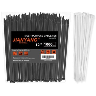 Foto 1 | Foto 1 | Bridas Jianyang, 30 Cm, 1000 Unidades, Negras Y 100 Unidades Blancas (10 Unidades) - Venta Internacional.