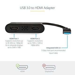 Foto 3 | Foto 3 | Adaptador Usb 3.0 A Hdmi Dual Startech.com Para Windows - Venta Internacional.