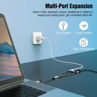 Foto 3 | Foto 3 | Adaptador Divisor Usb C Timovo Usb-c Macho A 2 Usb-c Hembra Y 1 Usb-a Hembra - Venta Internacional.
