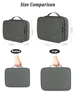 Foto 2 | Foto 2 | Organizador De Viaje Para Electrónica Matein, Bolsa De Almacenamiento De Cables, Gris - Venta Internacional.