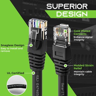 Foto 3 | Foto 3 | Cable Ethernet Gearit Cat 6, 20 Pies (6 M), Negro, Paquete De 10 - Venta Internacional.