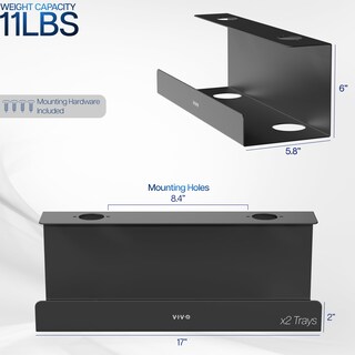 Foto 3 | Foto 3 | Bandejas De Gestión De Cables Vivo Para Debajo Del Escritorio, 43 Cm, Extra Profundas, Paquete De 2 - Venta Internacional.