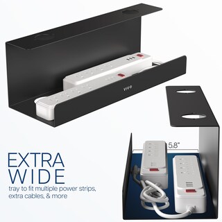 Foto 5 | Foto 5 | Bandeja De Gestión De Cables Vivo Para Debajo Del Escritorio, Extra Profunda, 43 Cm, Negra - Venta Internacional.