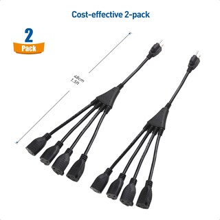 Foto 6 | Foto 6 | Cable Divisor De Alimentación Cable Matters, Paquete De 2, 4 Salidas, 1.5 Pies - Venta Internacional.