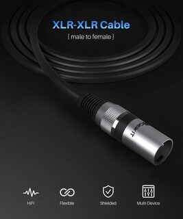 Foto 2 | Foto 2 | Cable De Micrófono Gearit Xlr Macho A Hembra, 6 M, Paquete De 6 Unidades, Negro - Venta Internacional.