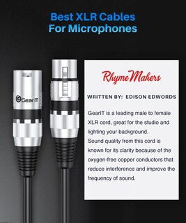 Foto 6 | Foto 6 | Cable De Micrófono Gearit Xlr Macho A Hembra, 6 M, Paquete De 6 Unidades, Negro - Venta Internacional.