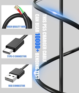 Foto 2 | Foto 2 | Cable De Carga Panpeo Usb C Para Controlador Ps5, Paquete De 2 M - Venta Internacional.