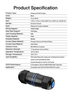 Foto 7 | Foto 7 | Acoplador Rj45 Impermeable Vcelink Ip68 Cat6/cat5e/cat5 Paquete De 6 - Venta Internacional.