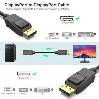 Foto 3 | Foto 3 | Cable Benfei Displayport A Displayport De 1 8 M Paquete De 10 Unidades 8k - Venta Internacional.