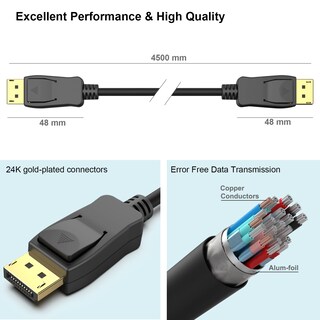 Foto 7 | Foto 7 | Cable Benfei Displayport A Displayport 4 5 M 4k @60hz Negro - Venta Internacional.