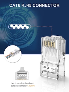 Foto 3 | Foto 3 | Conectores De Paso Rj45 Cablecreation Cat6/cat5e Paquete De 50 - Venta Internacional.