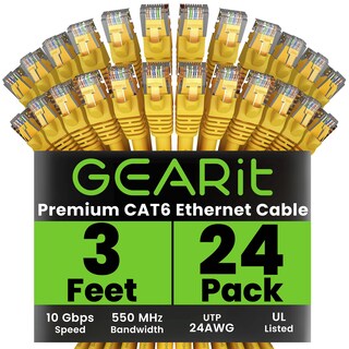 Foto 1 | Foto 1 | Cable Ethernet Gearit Cat 6 De 0 9 M (3 Pies) Paquete De 24 Unidades 10 Gbps Rj45 - Venta Internacional.