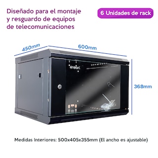 Foto 2 | Foto 2 | Gabinete para Pared para Equipo de Telecomunicaciones Ens-rkgb6u Enson color Negro