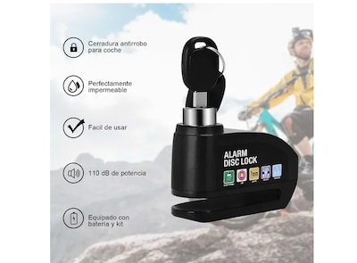 Foto 2 | Foto 2 | Candado Xtellar Para Moto Con Alarma Y Doble Llave - Impermeable Y Resistente