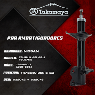 Foto 4 | Foto 4 | Par Amortiguadores Traseros Para Tsuru 3 1992 Al 2017 Y Tsubame 1994 Al 2004
