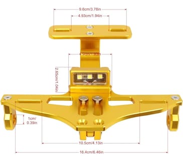 Foto 2 | Foto 2 | Porta Placa  Belug Universal Para Moto Ajustable Con Luz Y Tornillo Amarillo