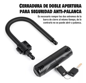 Foto 2 | Foto 2 | Candado Rígido Tipo U Belug Negro + 2 Llaves para Bicicleta Motocicleta