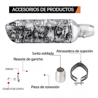 Foto 3 | Foto 3 | Escape Silenciador Deportivo P/moto Estilo Calavera Eo Safe Imports Esi-12377 Multicolor