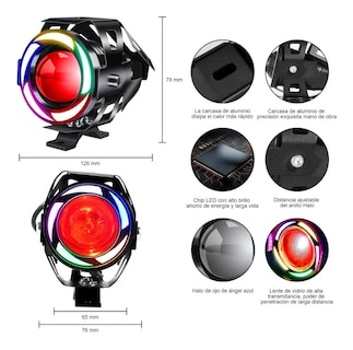 Foto 3 | Foto 3 | 2 Piezas Faros Ojos De Angel Led Para Moto Negro