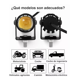 Foto 2 | Foto 2 | Faros de Lupa Eo Safe Imports ESI-4591 color Negro para Auto o Moto 12-80V 1 Par