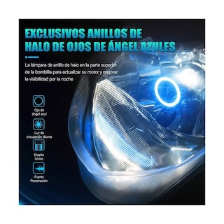 Foto 3 | Foto 3 | Faros Led Para Moto Hb2 Ojos De Angel 12v-80v 60w Esi-6137 Azul