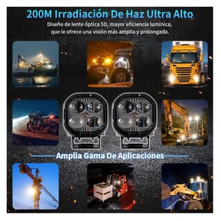Foto 5 | Foto 5 | 2 Faros Luces Led Auxiliares 5 Modos Lupa Para Moto 80w Lab.g Negro