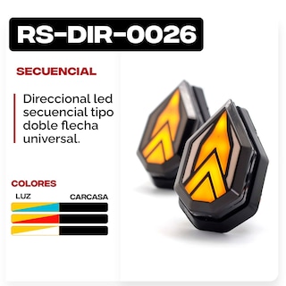 Foto 8 | Foto 8 | Direccionales para Moto Rasen Universal Luz color Rojo y Amarillo