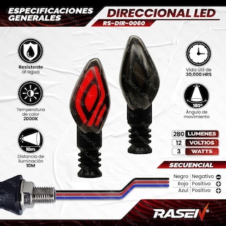 Foto 2 | Foto 2 | Direccional Led Secuencial Para Moto Rasen Tipo Ojo Universal