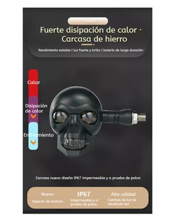 Foto 4 | Foto 4 | Direccionales Led Para Moto Intermitente De Calavera 12v 3d Negro