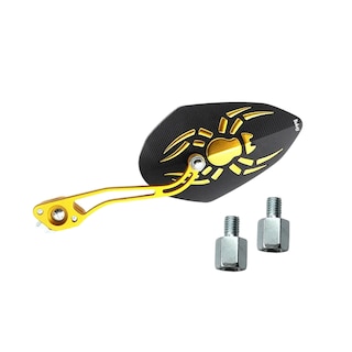 Foto 1 | Foto 1 | Espejo Laterales Belug Retrovisor Universal Para Motocicleta 1 Par Negro Araña Dorado