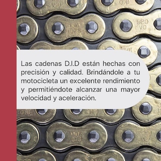 Foto 4 | Foto 4 | Cadena Para Moto 520vox116l O-ring Dorada Did