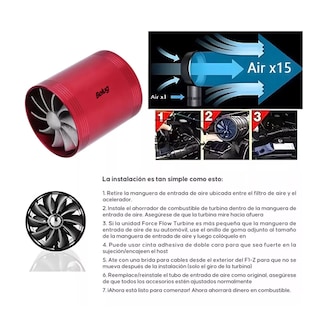 Foto 5 | Foto 5 | Filtro De Alto Flujo Universal Y Tornado Turbina Para Auto Belug Rojo