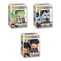 Figuras ¡Funko Pop! Juego de 3 Piezas: Roronoa Zoro, Jinbe y Luffy - Venta Internacional