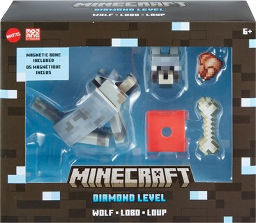Foto 6 | Foto 6 | Figura de Acción Mattel Minecraft Diamond Level Wolf - Venta Internacional